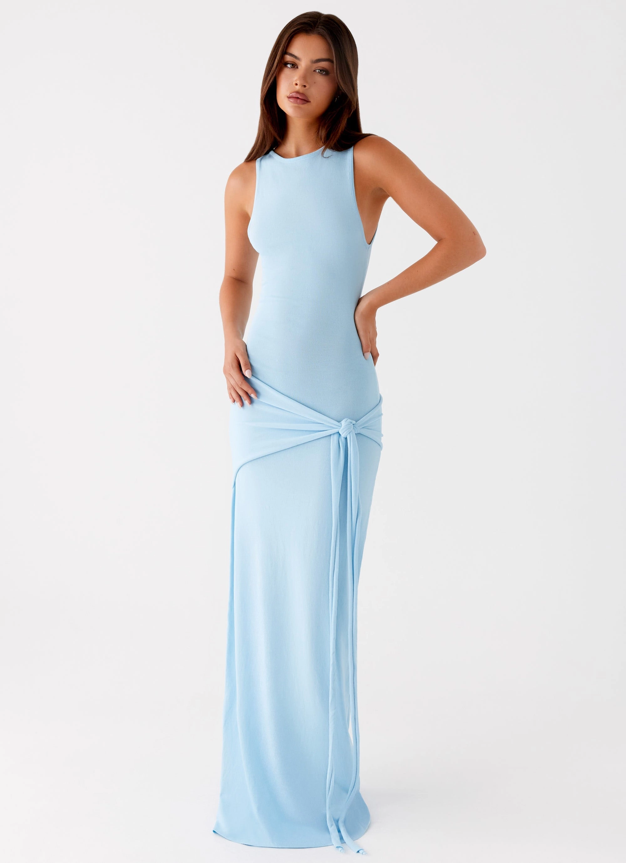 Essential Layer Satin-Finish Leona Maxi Dress - Turquoise