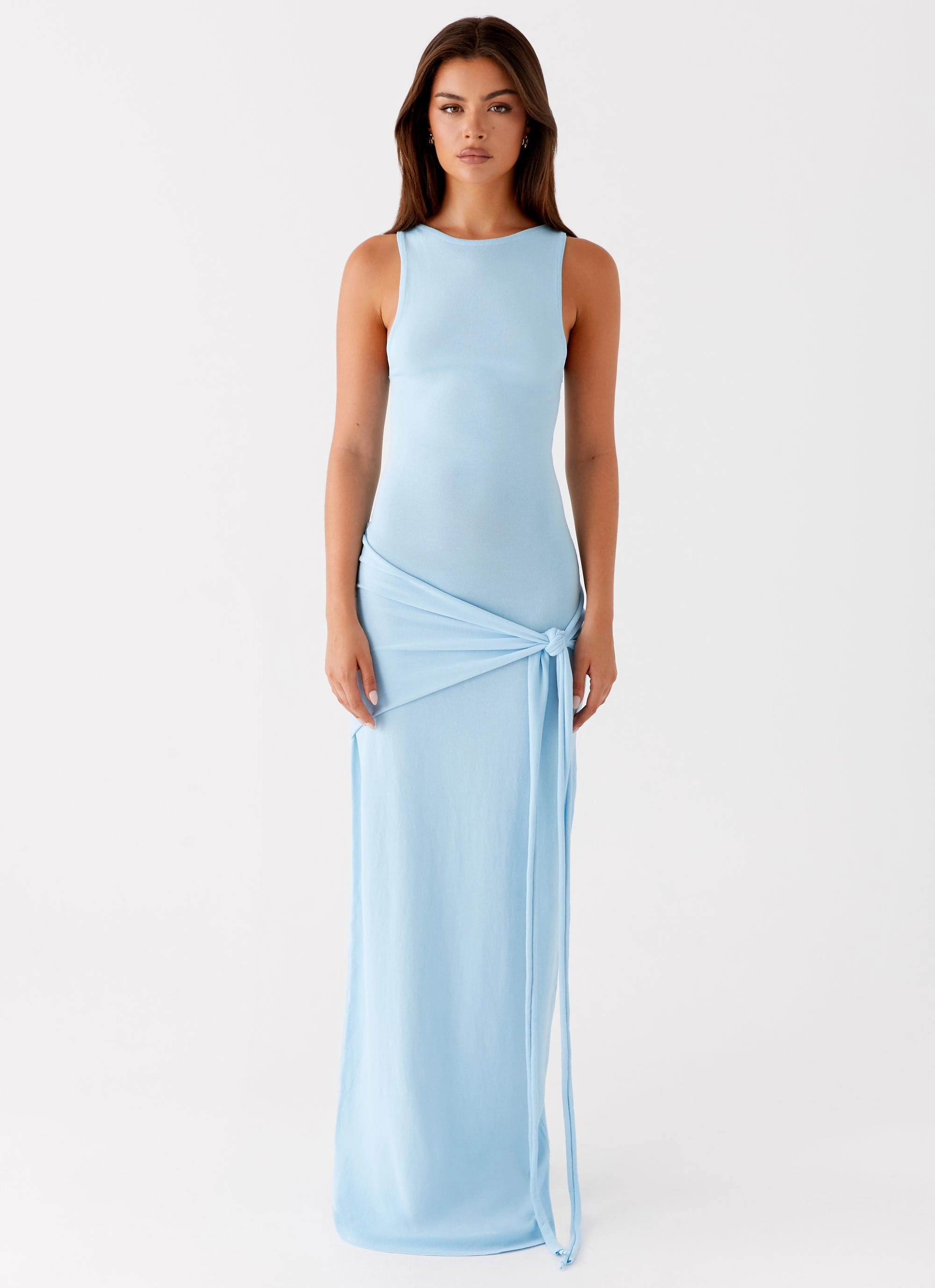 Leona Maxi Dress - Turquoise Stretch Fabric Grace Soft