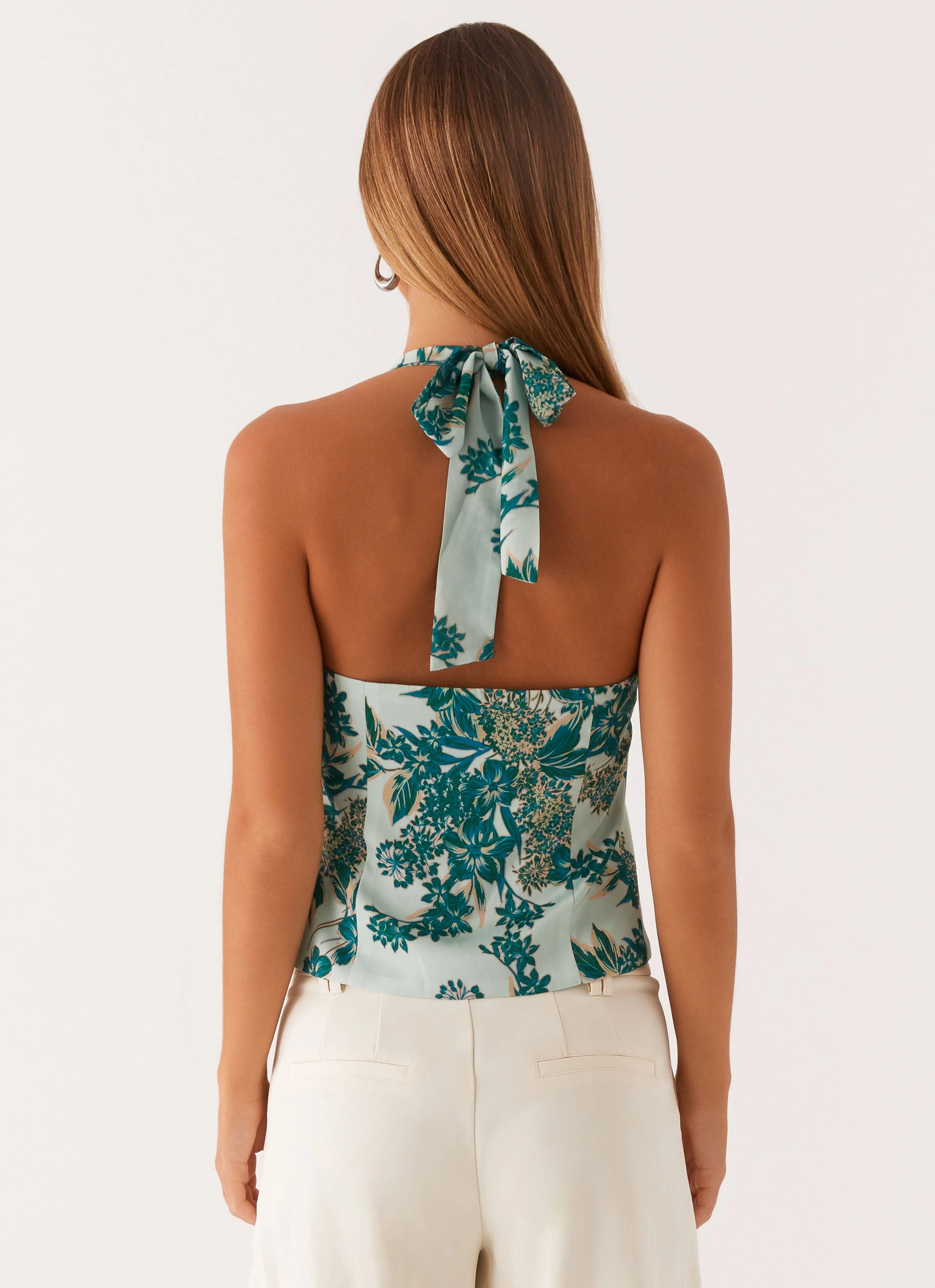 Flexible Design Airflow Ventilation Lets Pretend Halterneck Top - Cloud Nine Floral