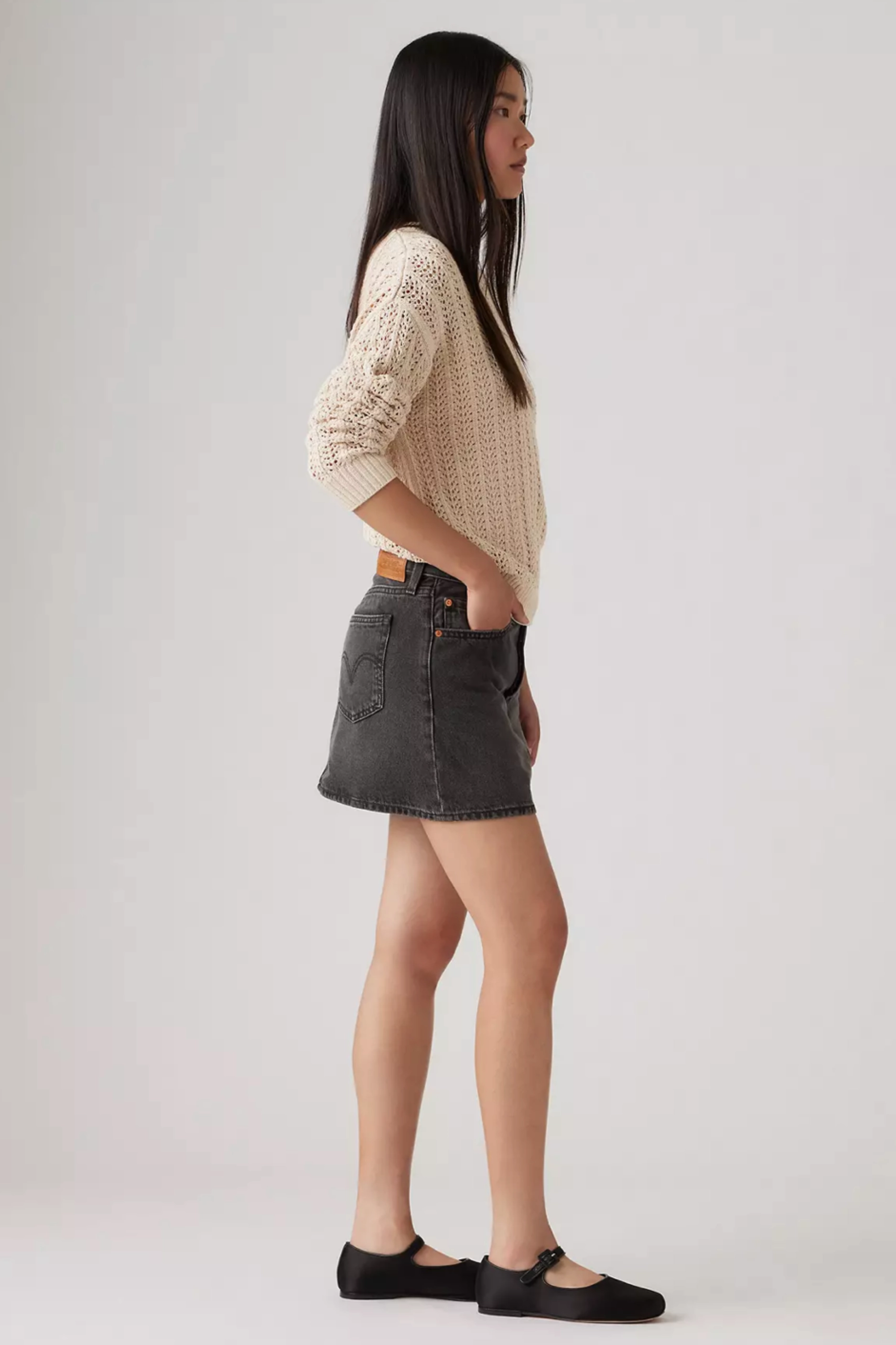 Levi's Icon Mini Skirt - Dark Mirror Plaid detail Wool blend