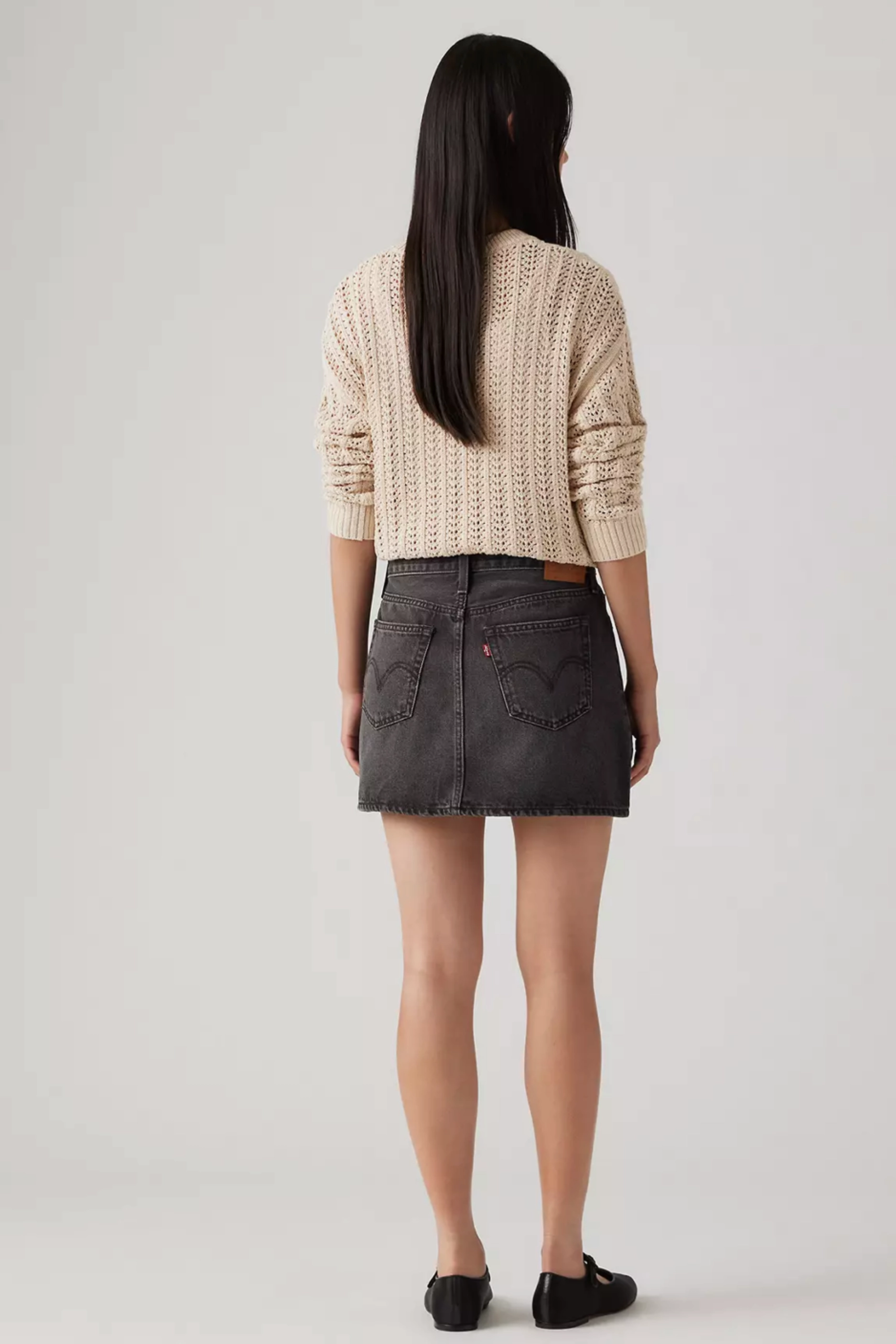 Levi's Icon Mini Skirt - Dark Mirror V-neck Shirt