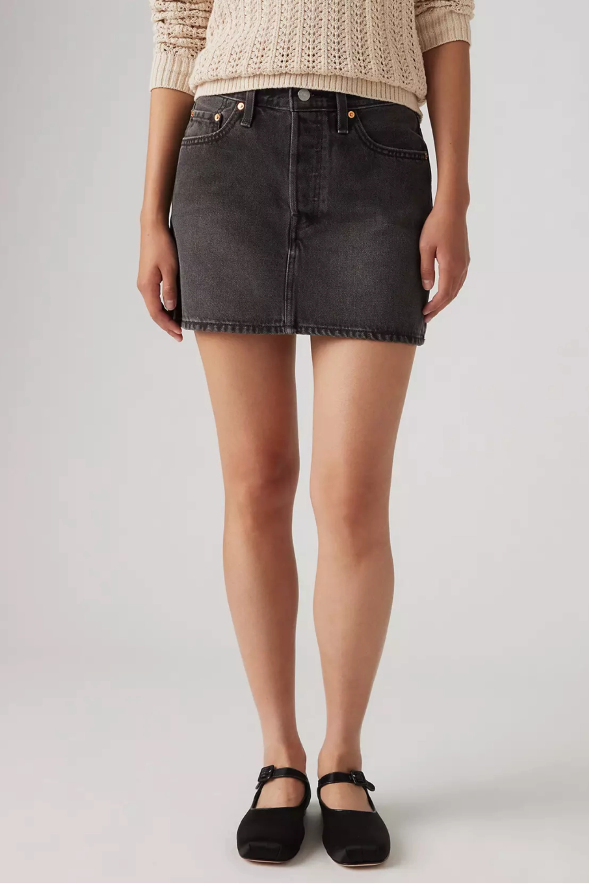 SeamFree Knitting Comfortable Cotton Levi's Icon Mini Skirt - Dark Mirror