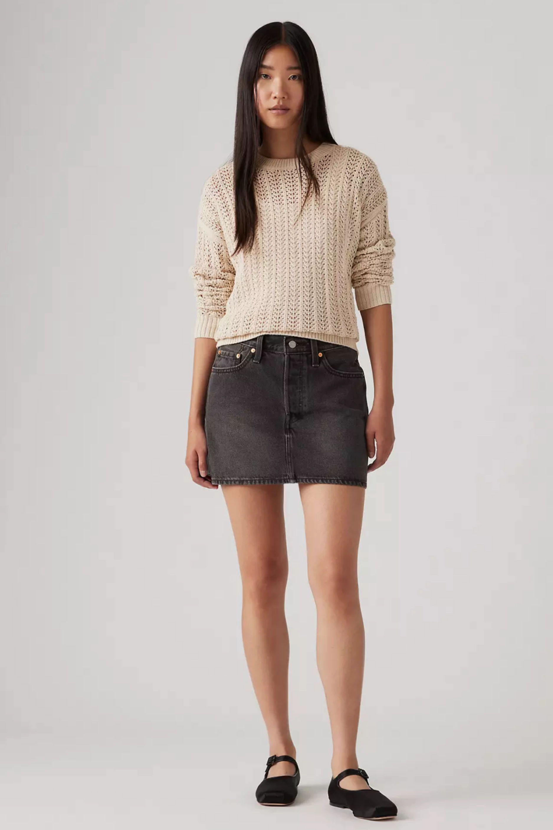 RelaxedFit MultiPanelDesign Levi's Icon Mini Skirt - Dark Mirror