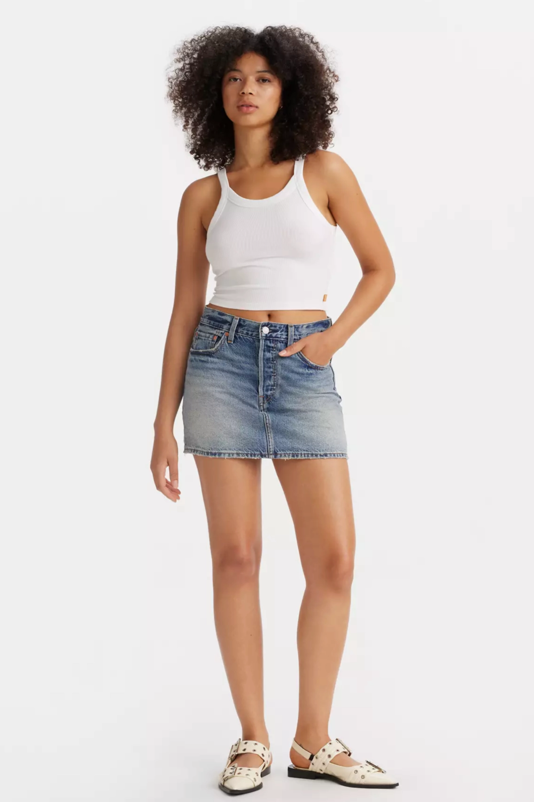 Reversible Layering Tech Levi's Icon Mini Skirt - Right Now