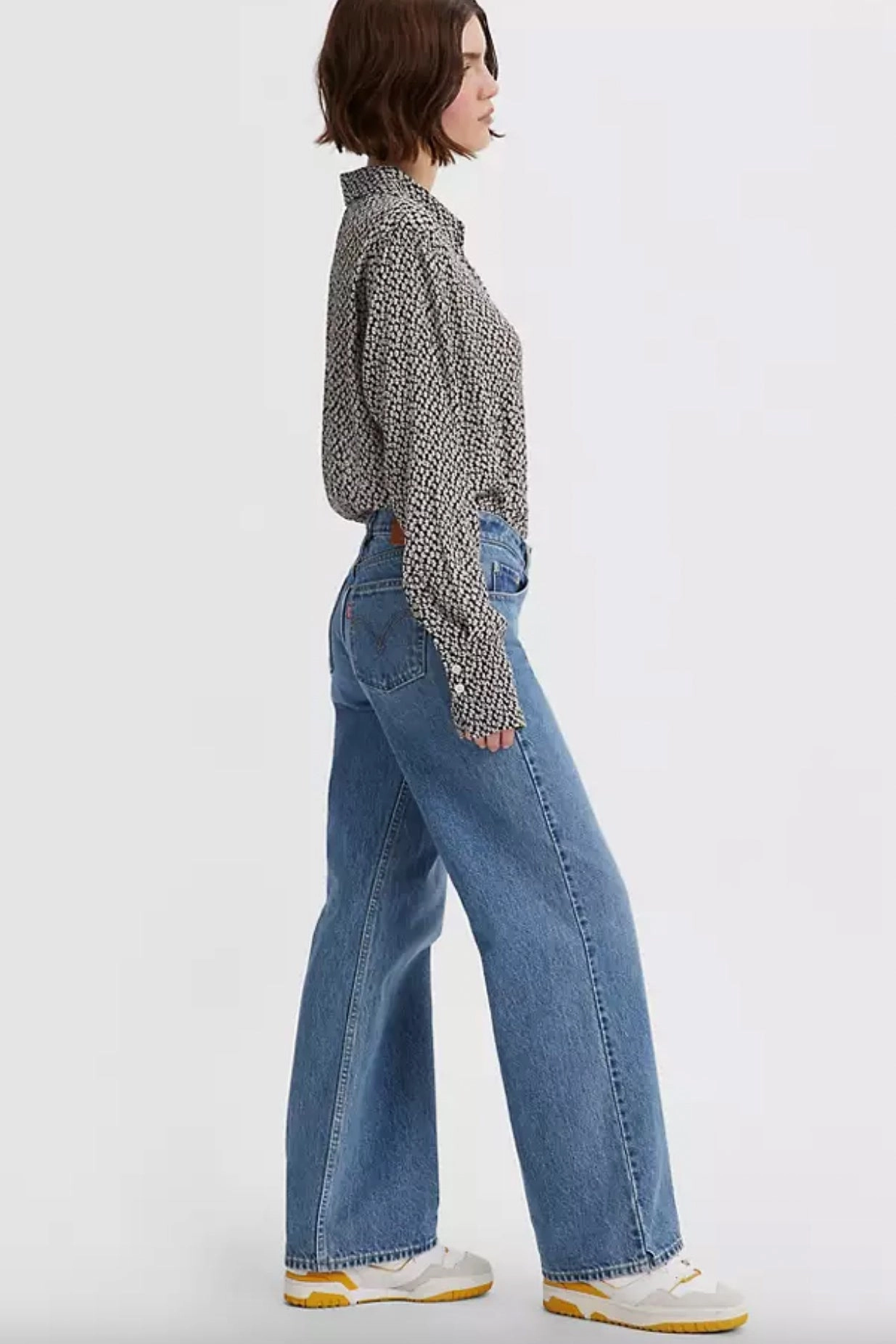 Curved Waistline Tapered Leg Design Levi's Low Loose Women's Jeans