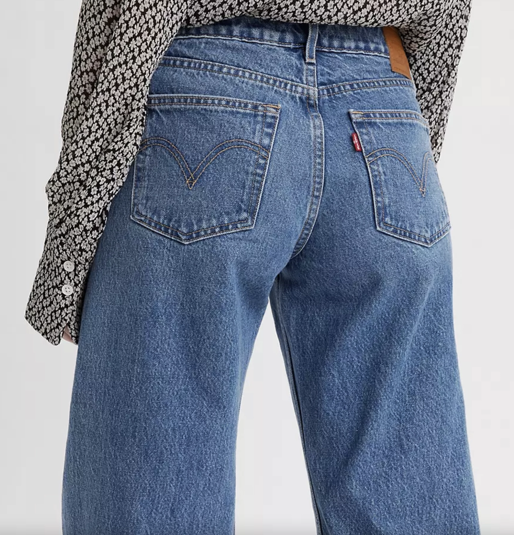 Levi's Low Loose Women's Jeans Casual Sweater Durable Reinforced Elbow Patches