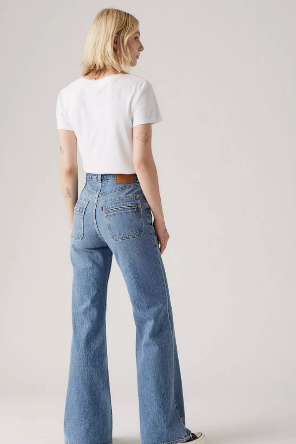 Non Irritating Seam Finish Durable Reinforced Elbows Levi's Ribcage Bell Women's Jeans