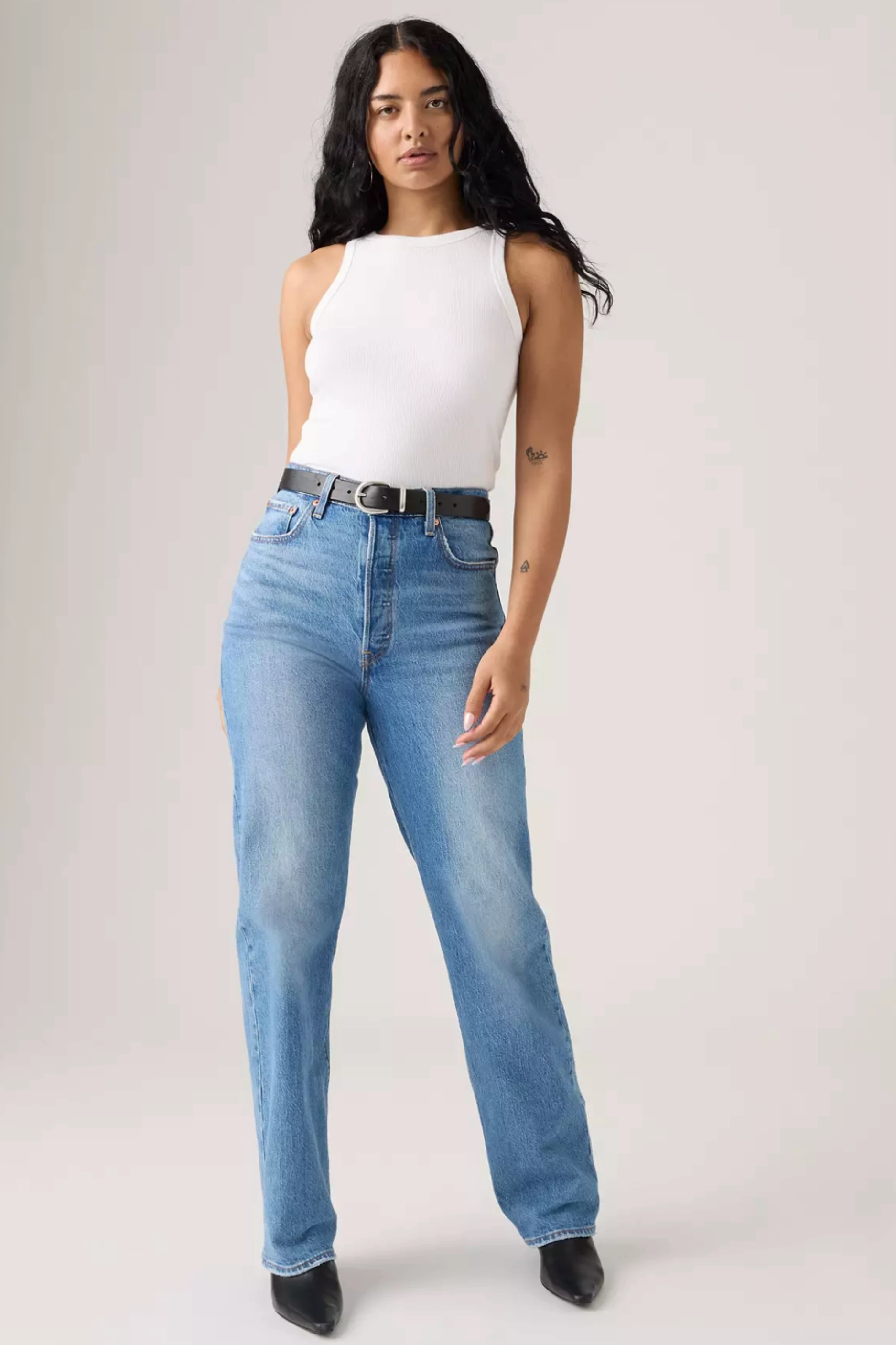 HighStretch RawHemDetail Levi's Ribcage Full Length Women's Jeans