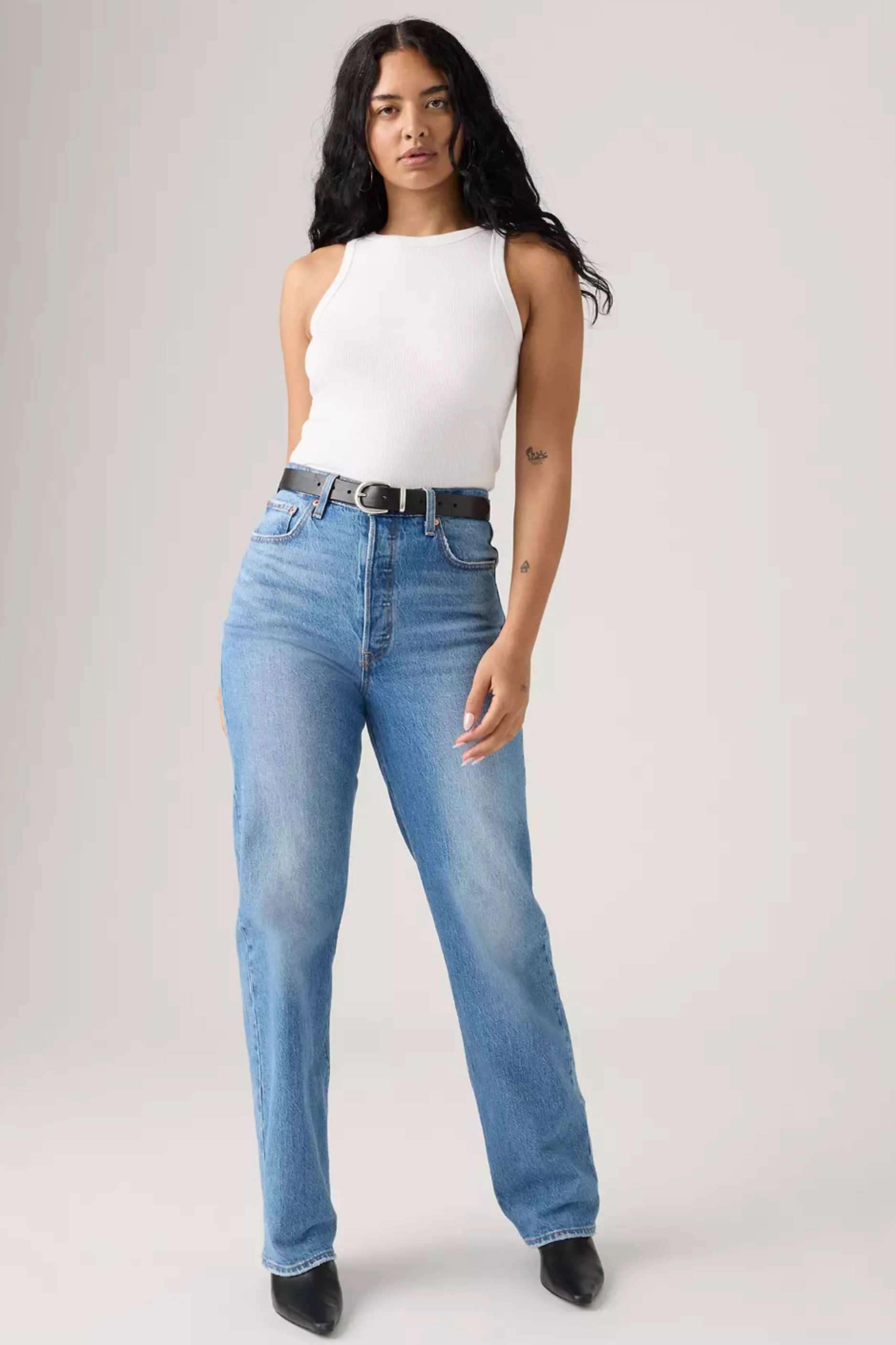 Levi's Ribcage Full Length Women's Jeans WeightedHem Formal Blouse