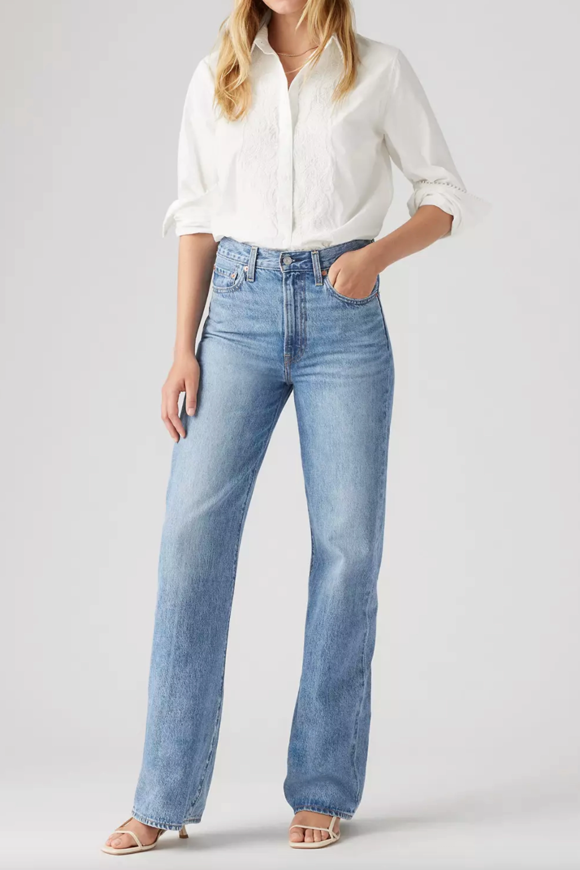 Stretchable Neckline EthicallySourced Levi's Ribcage Wide Leg Jeans