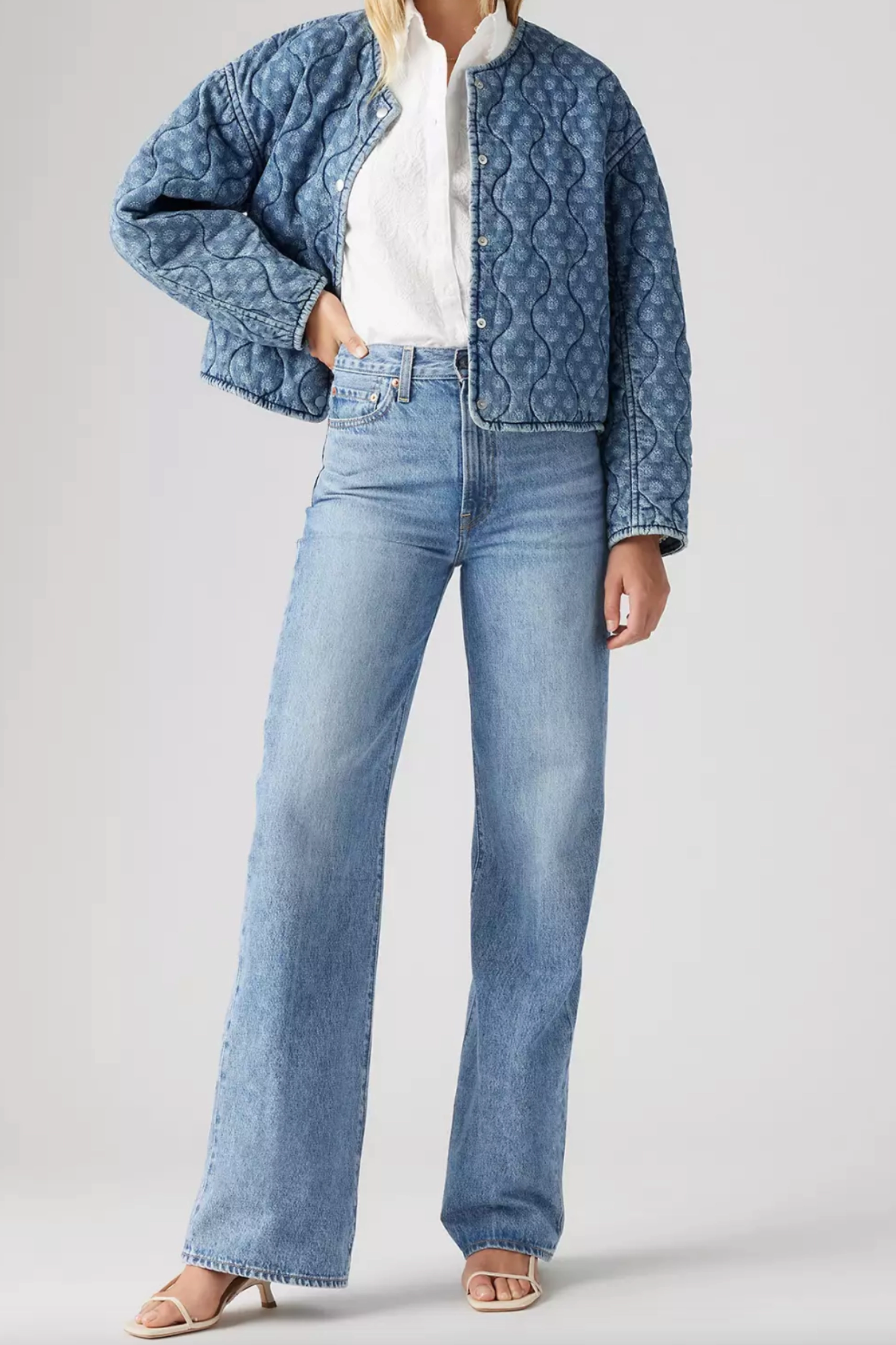 Levi's Ribcage Wide Leg Jeans Breathable mesh Adaptive Waistband