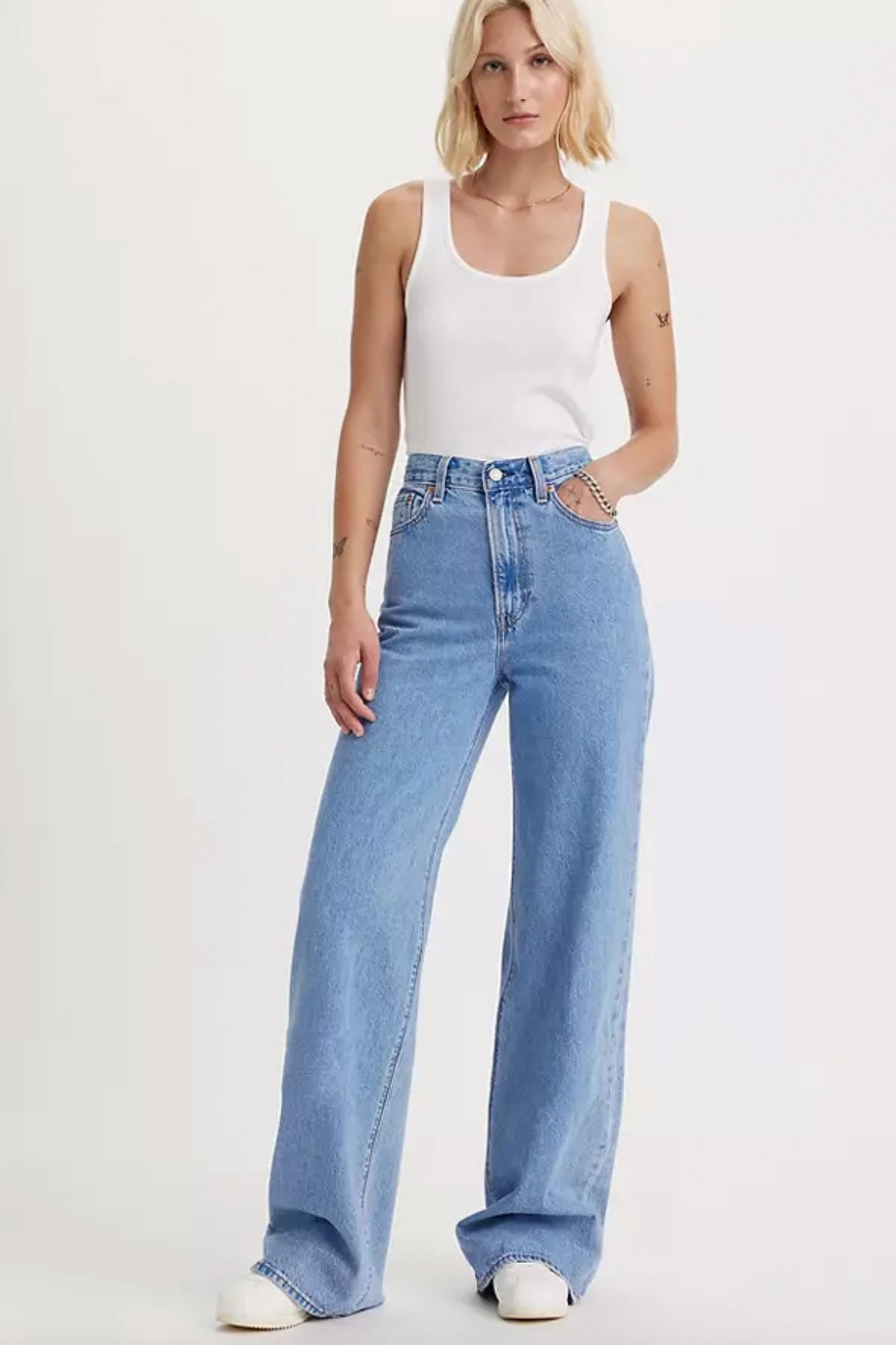 Levi's Ribcage Wide Leg Women's Jeans Layered Hem Detailing