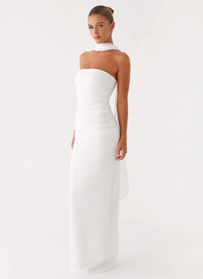Libra Maxi Dress - White Elegant Comfort Evening Mood