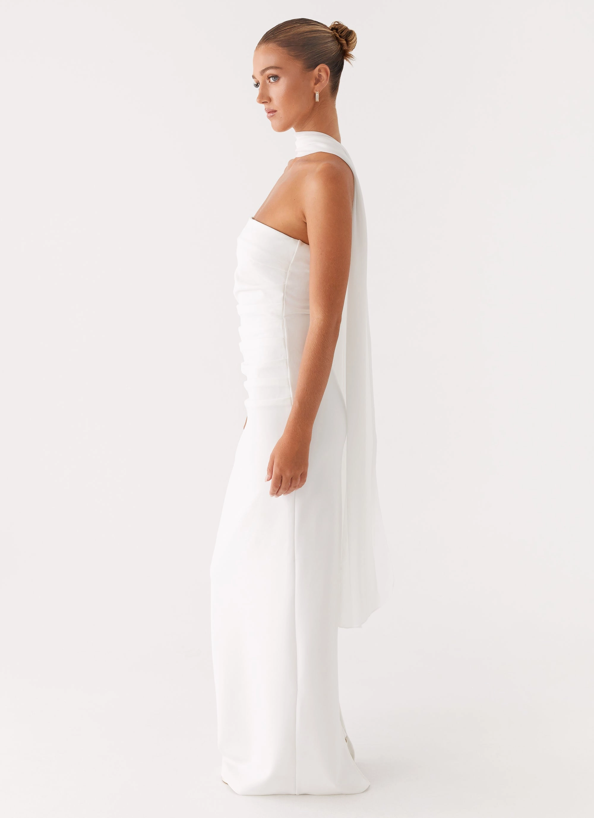 Libra Maxi Dress - White Classic sheath dress Soft Weave