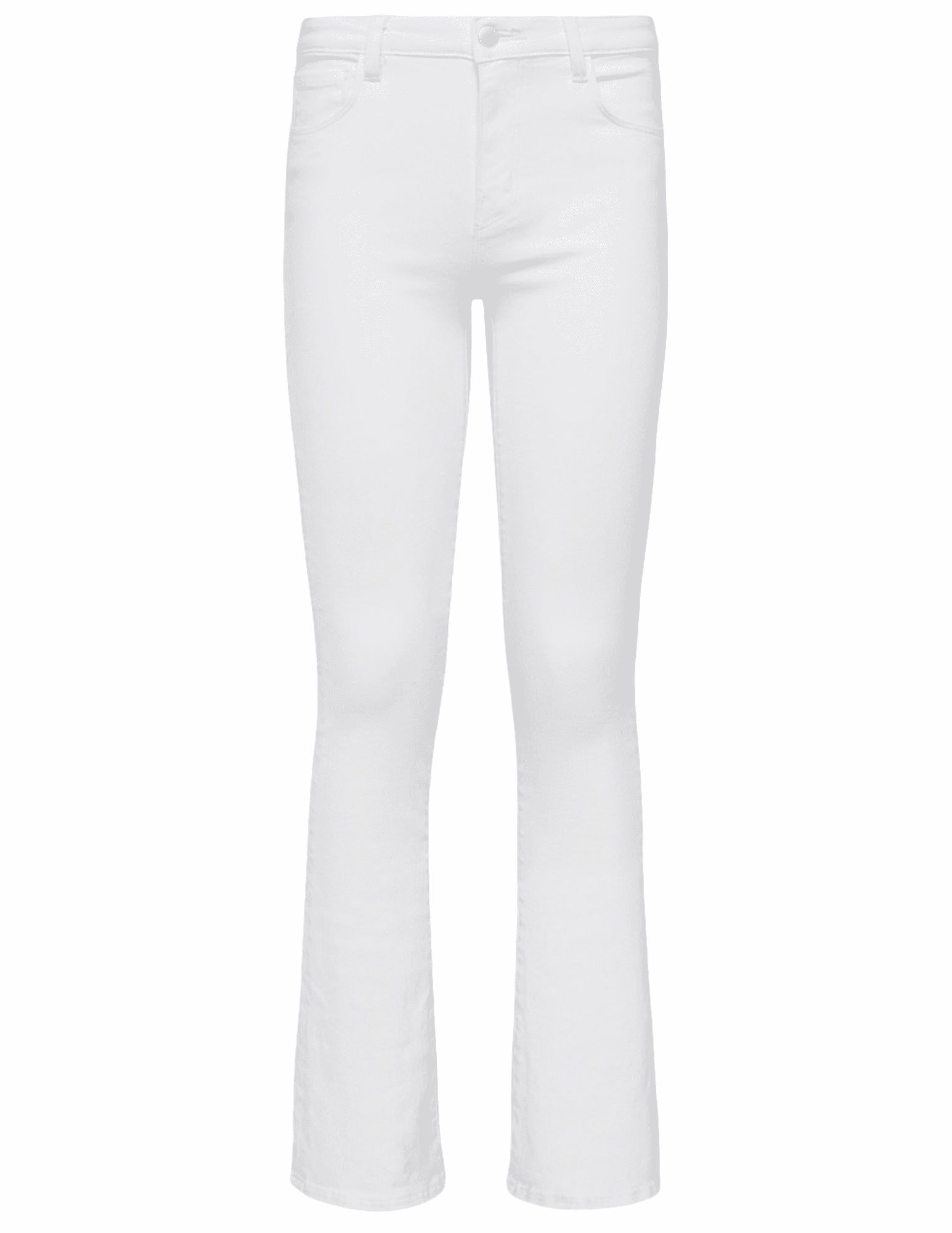 L'Agence Selma High Rise Baby Boot-Cut Jeans In Blanc Fit Routine
