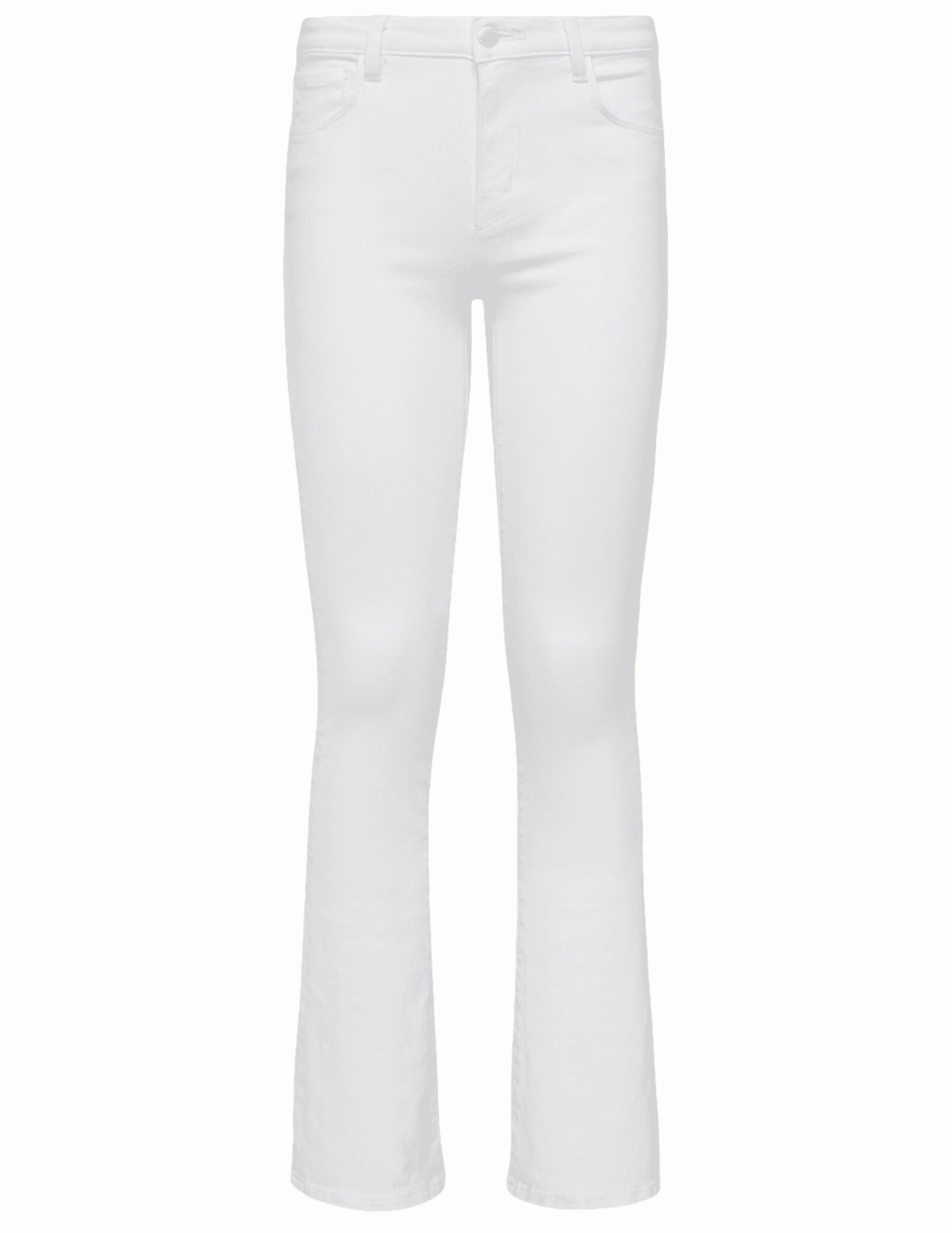 L'Agence Selma High Rise Baby Boot-Cut Jeans In Blanc Elastic waist Comfort Cushioning