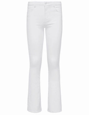 L'Agence Selma High Rise Baby Boot-Cut Jeans In Blanc Fresh casual Simple Fashion