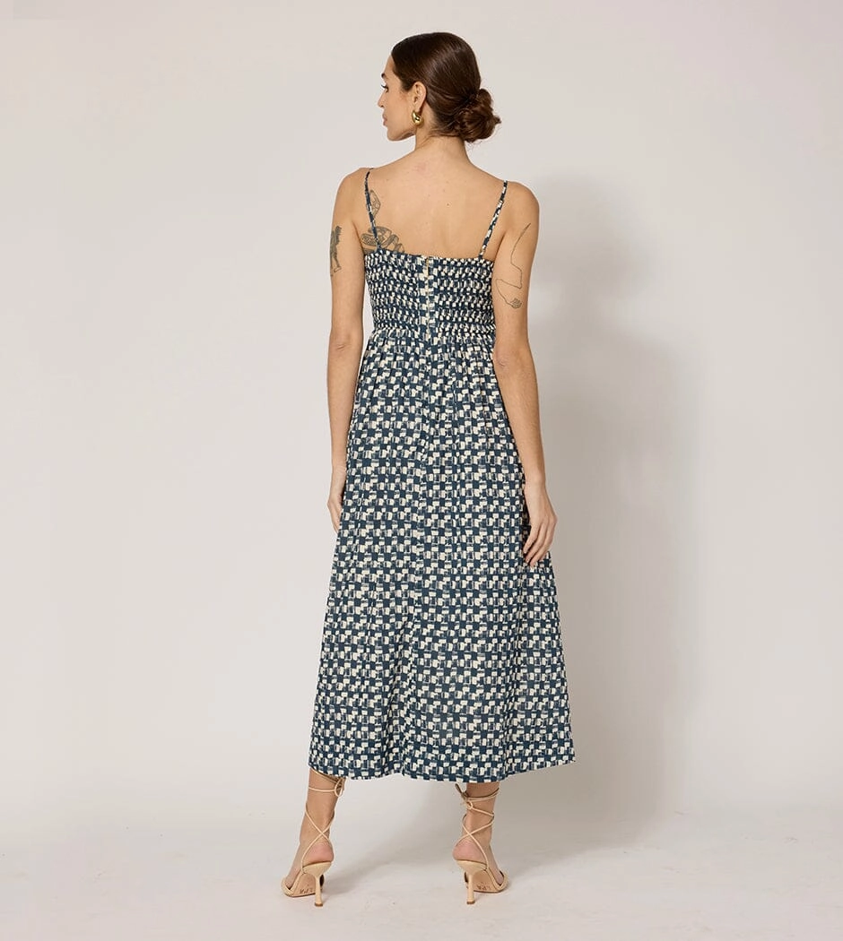 Rubberized grip Double Stitched Hem Ione Ankle Dress | Biarritz