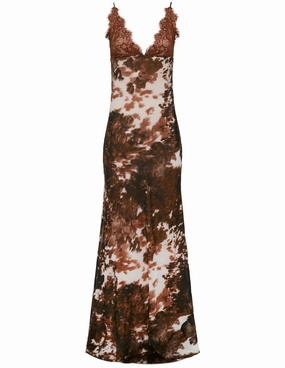 L'AGENCE Susanna Lace Bust Slip Maxi Dress FlexibleMobility