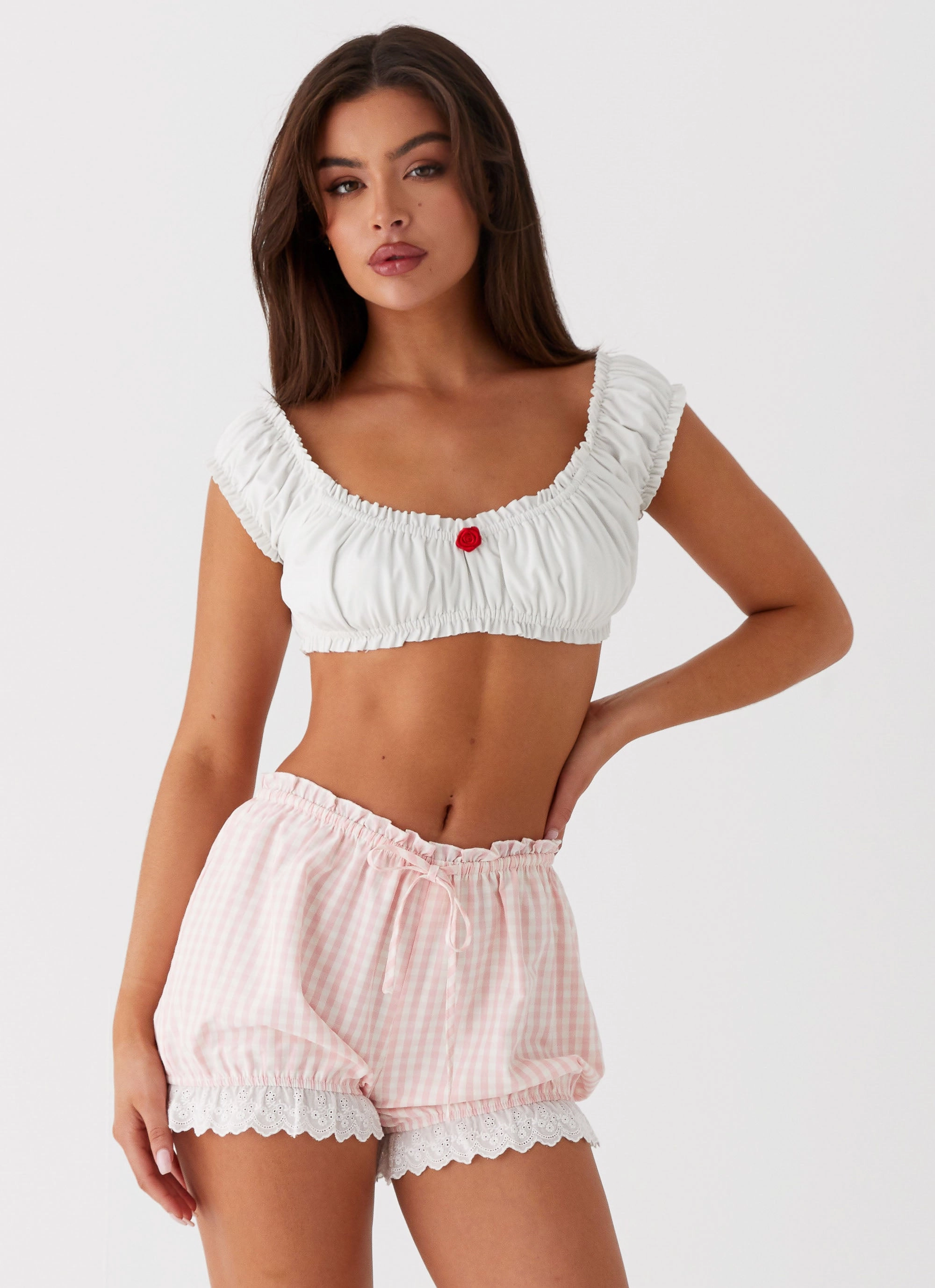 Marcella Crop Top - White Comfortable Cotton