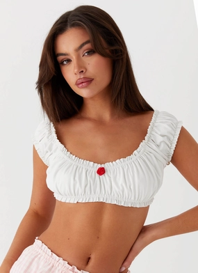 Thermoregulating Fabric Marcella Crop Top - White
