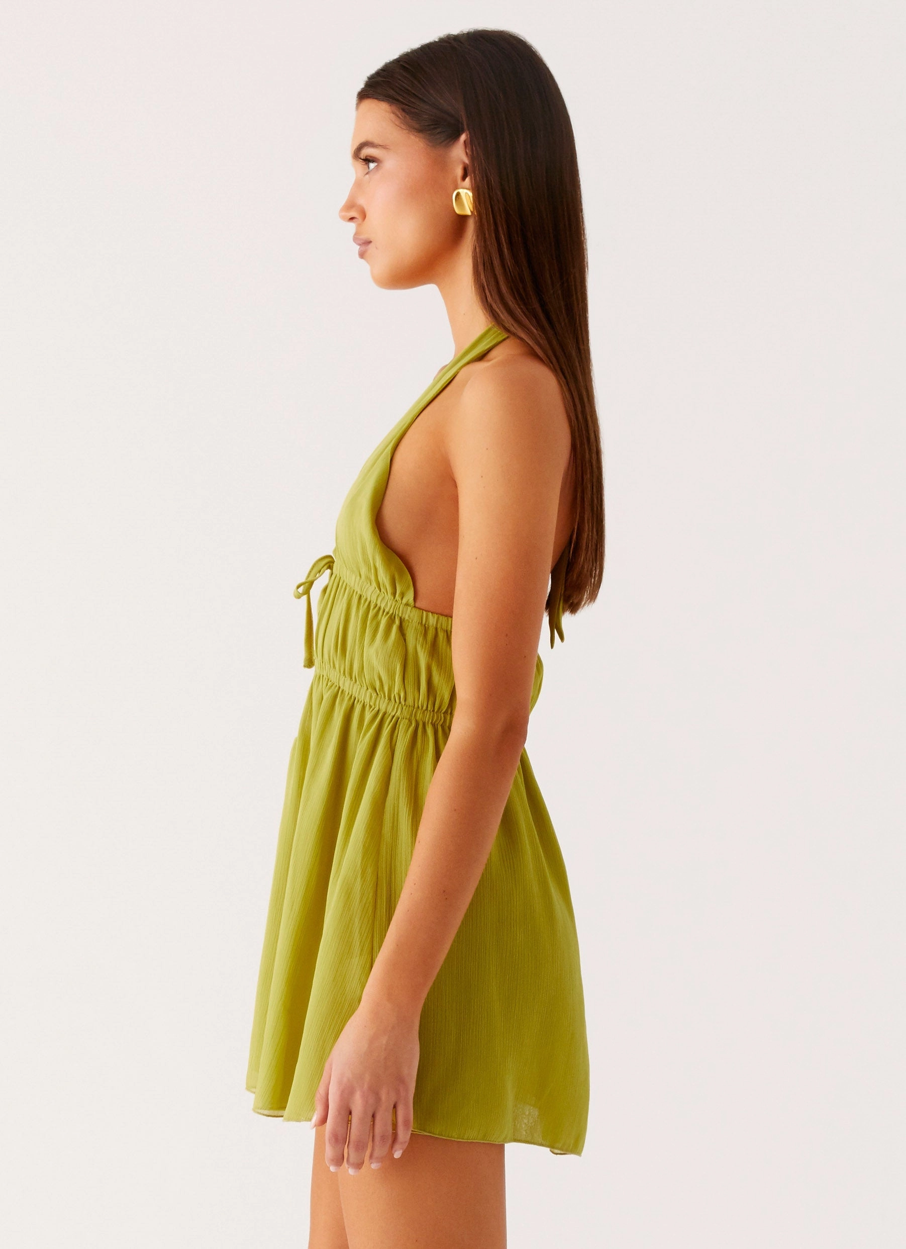 Simple Flow Classic Move Dione Halter Mini Dress - Citrus