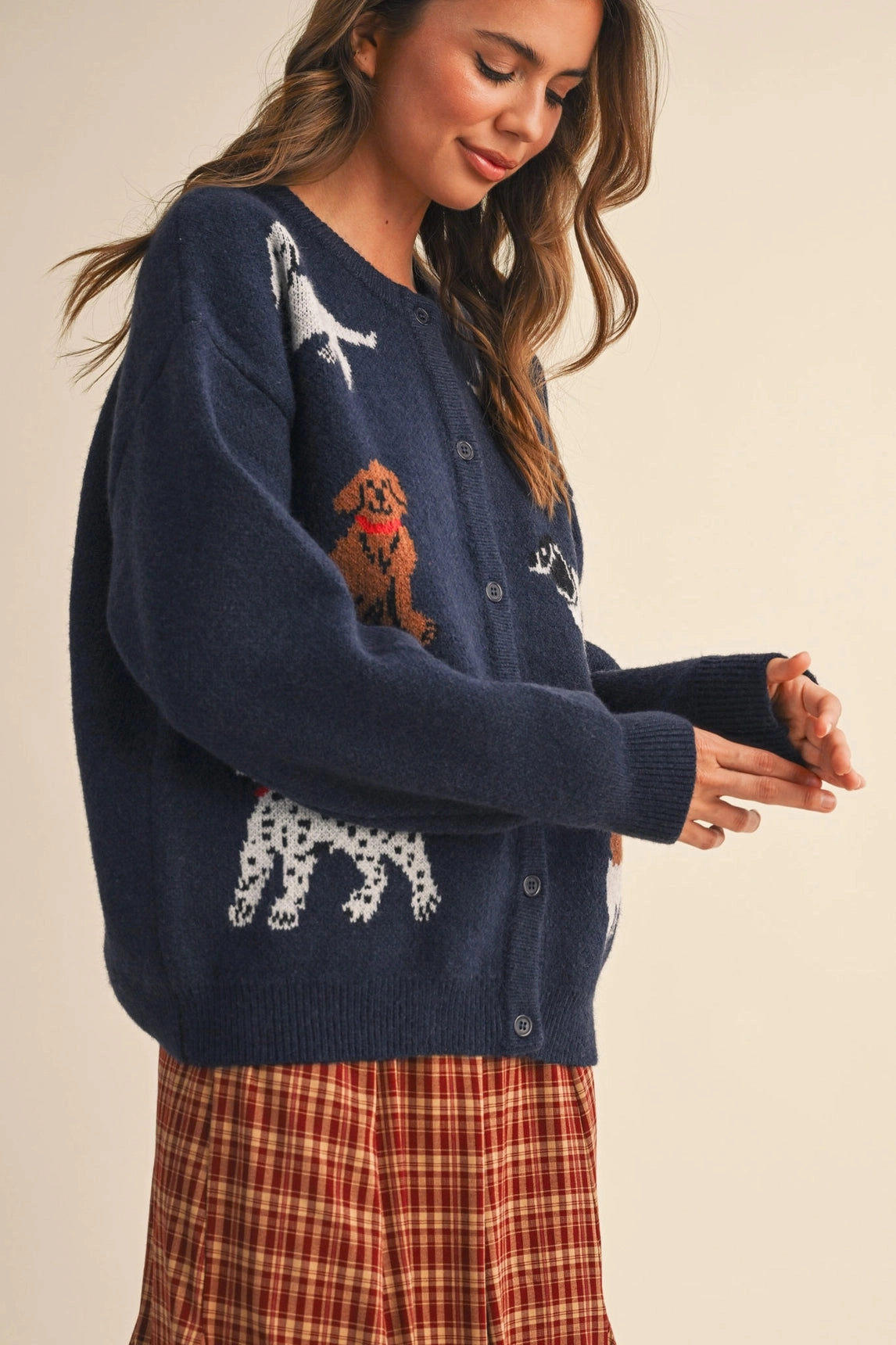 Breathable mesh lining Dog Cardigan - Navy