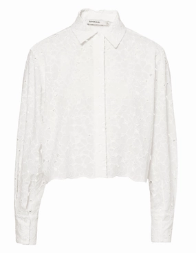Simkhai Penelope Eyelet Long Sleeve Blouse Pull-on style