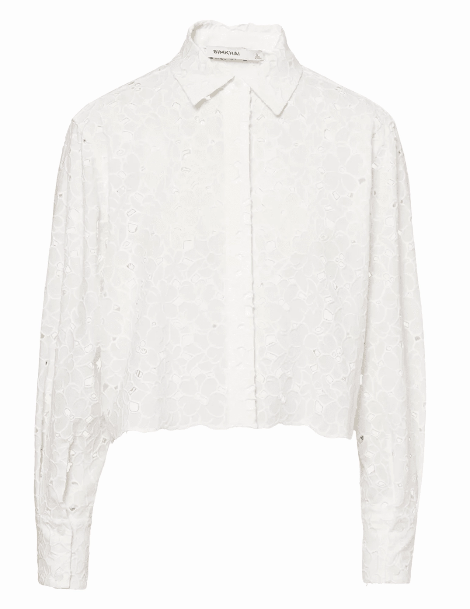 Simkhai Penelope Eyelet Long Sleeve Blouse Odor Resistant Coating