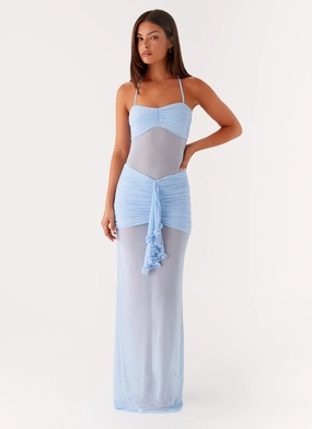Gentle Motion Lily Halter Maxi Dress - Blue