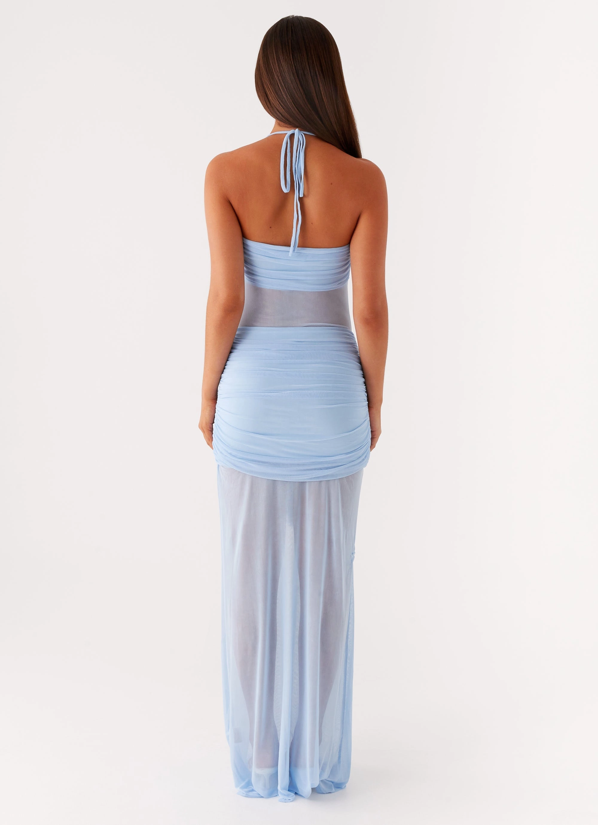 Lily Halter Maxi Dress - Blue Work Ready