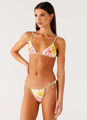 tropical style Lissy Bikini Bottoms - Yellow Flower