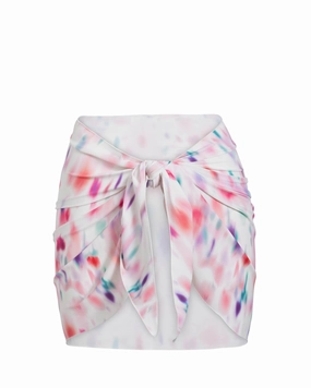 Wide Shoulder Straps Liv Sarong In Hazy Ikat Ivory