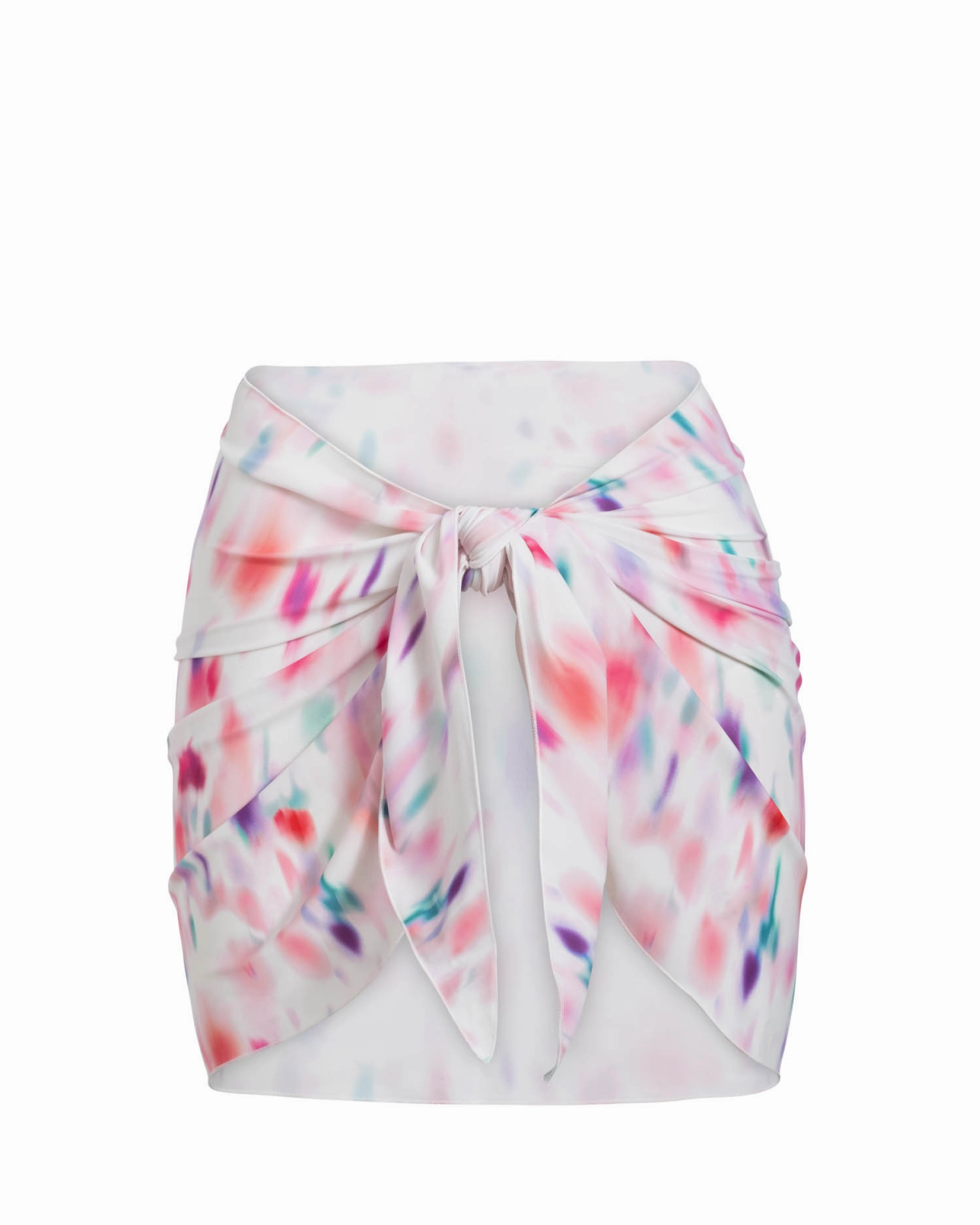 Wide Shoulder Straps Liv Sarong In Hazy Ikat Ivory