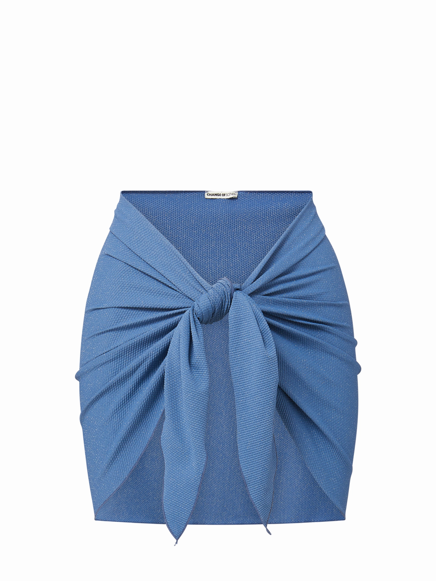 Liv Sarong in Steel Blue Metallic Pique vacation look