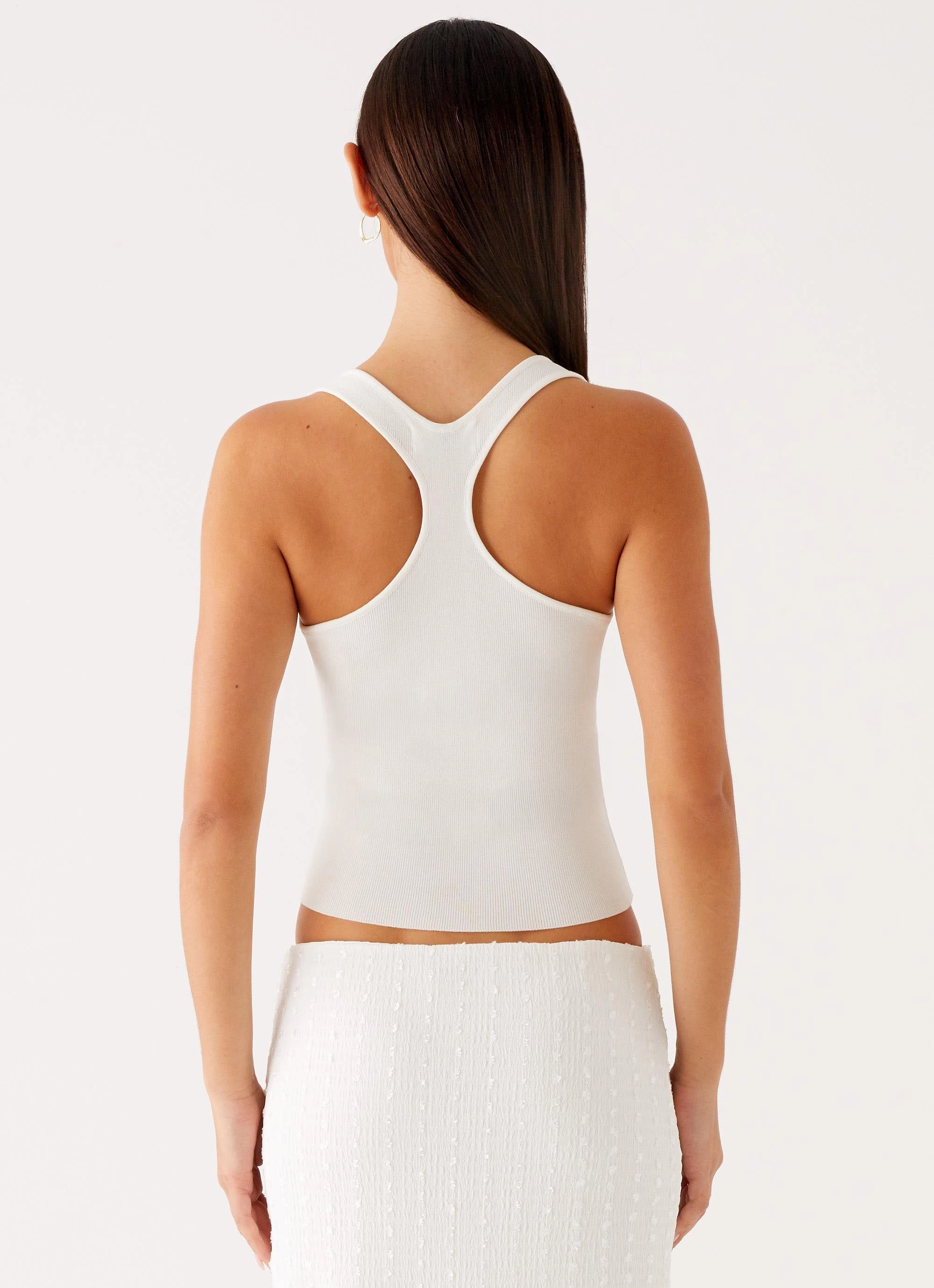 AntiPillingSurface Multi Panel Cut Johanna Knit Top - White