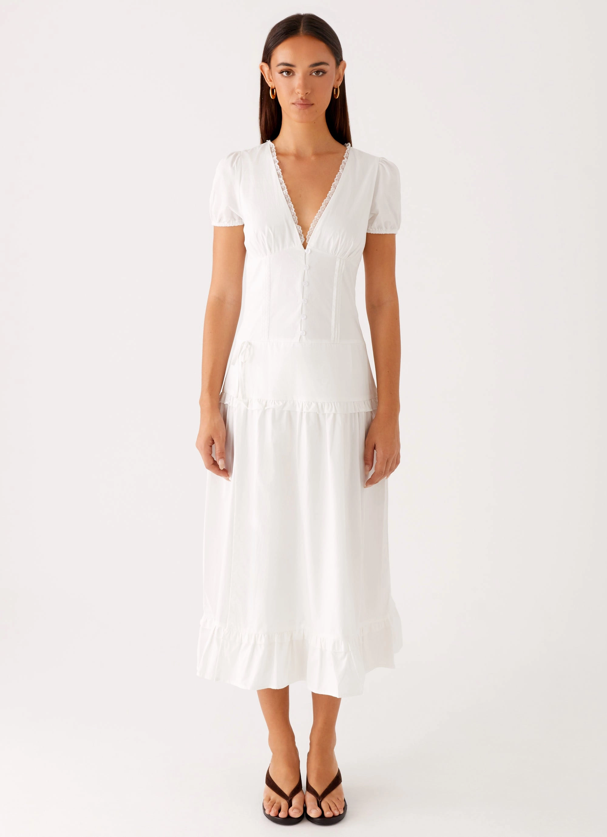 London Midi Dress - White Bold Color
