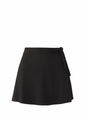 Tropical Swim Amy Swim Skirt In Black Texture