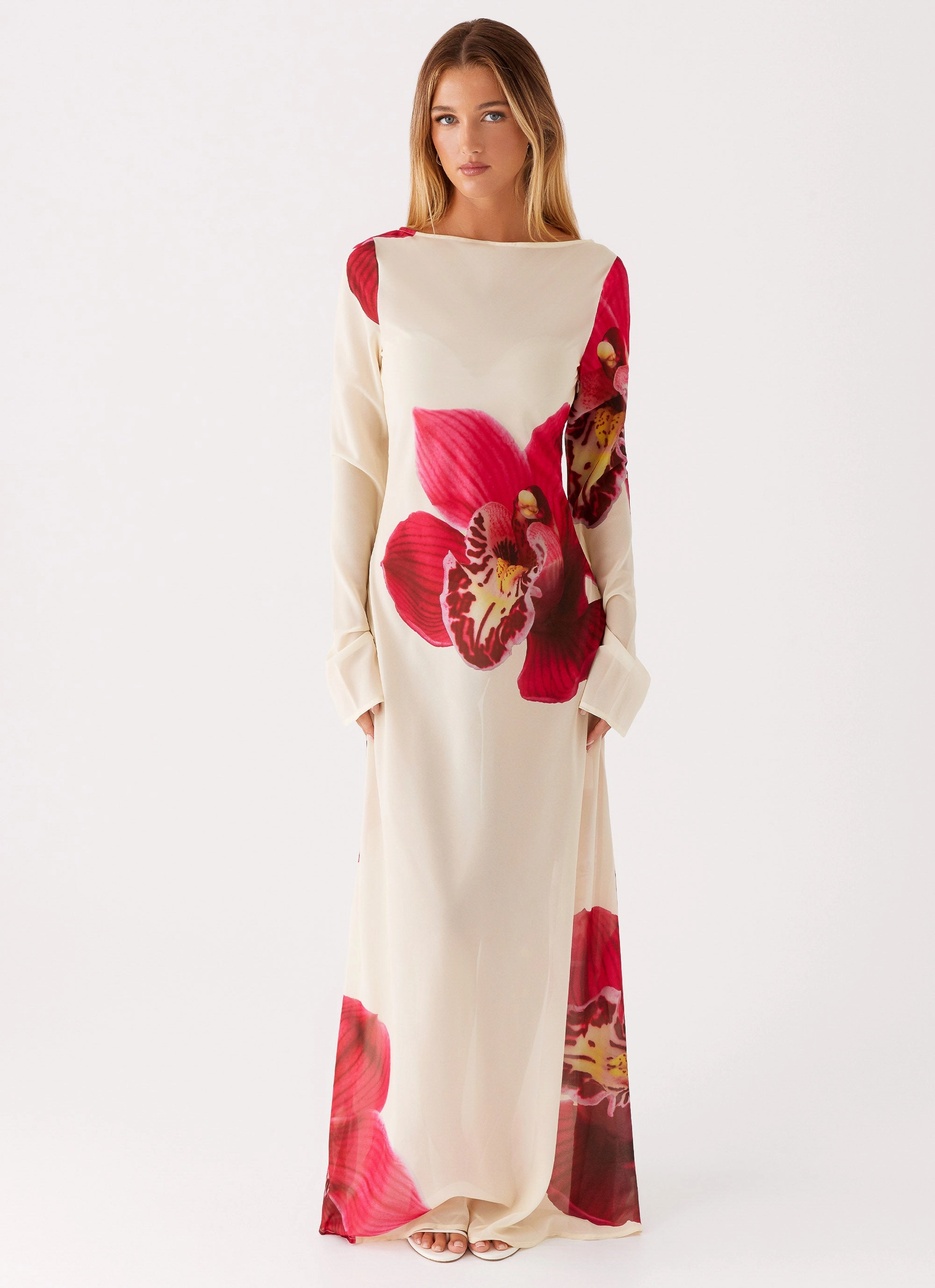 Lorde Maxi Dress - Orchid Yellow Jewel Accent