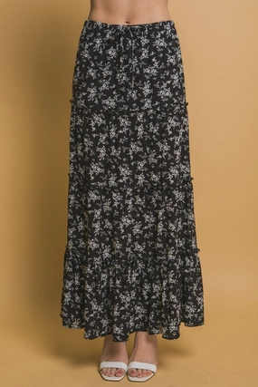 Refined Finish Seasonal Layering Lorelei Floral Printed Maxi Skirt