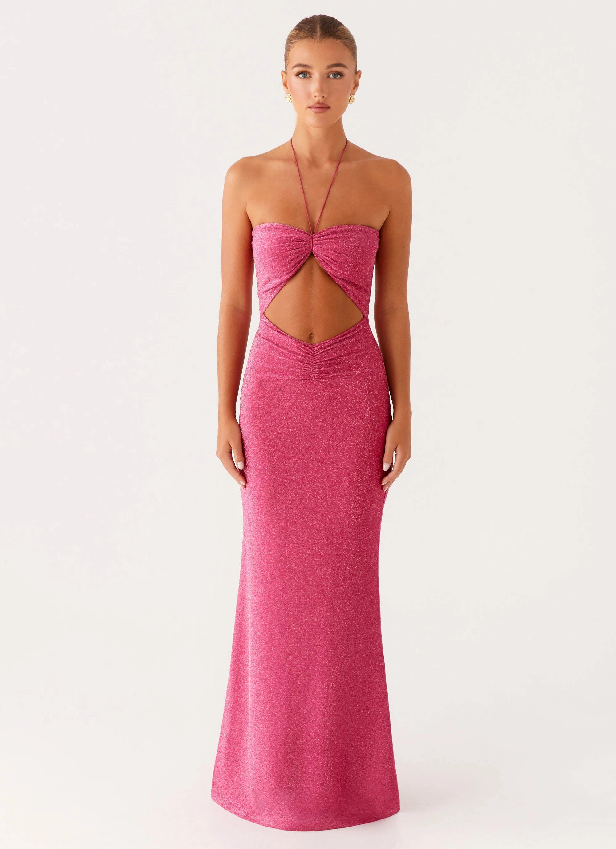 Stretchable Lorenzo Maxi Dress - Raspberry