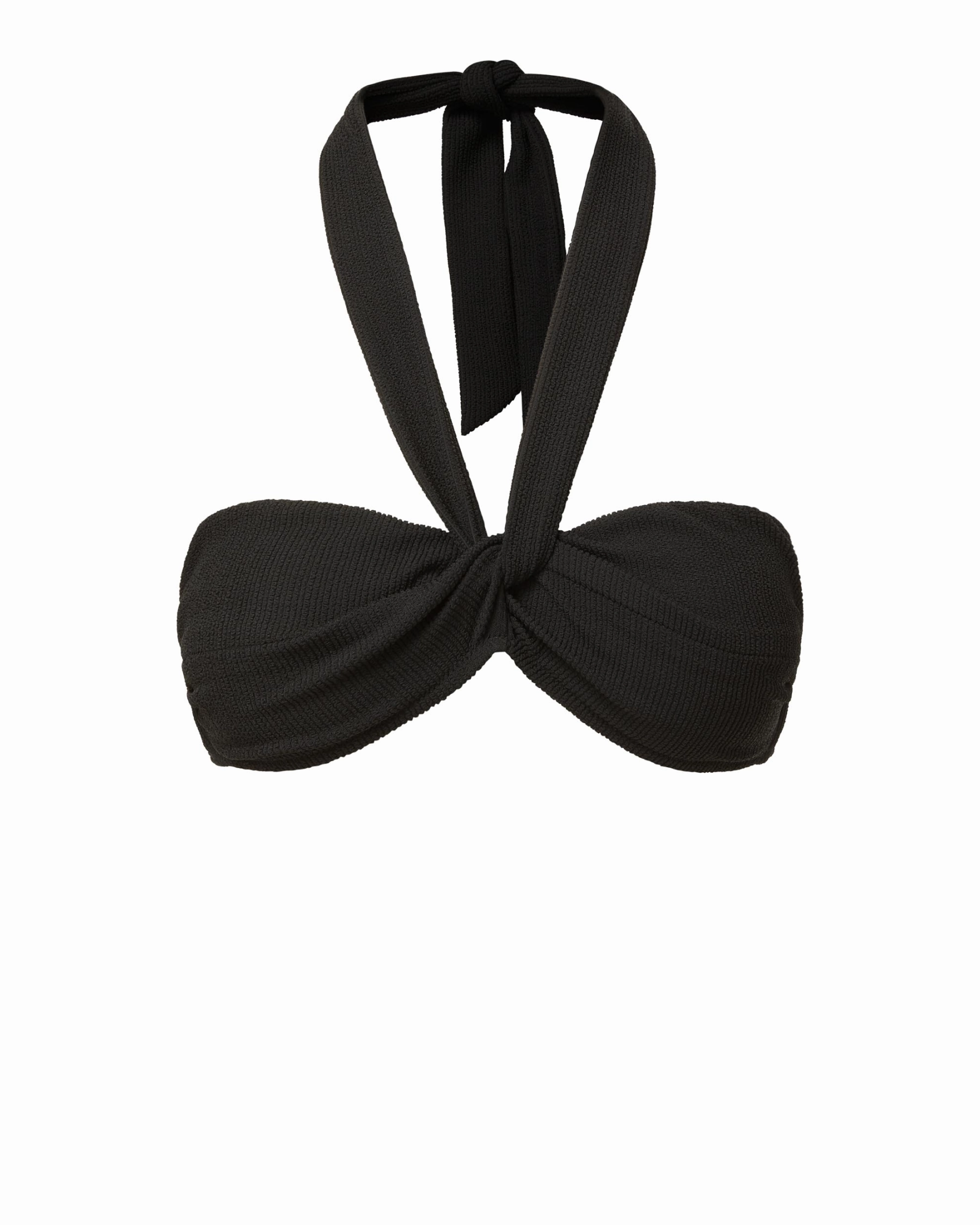 Shape-Retention Loryn Swim Top Black Texture