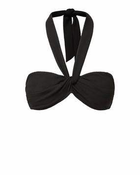 UV Reflective Trim Loryn Swim Top Black Texture