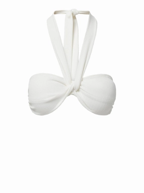 Loryn Swim Top Ivory Texture Sunny Days Bold-Hues