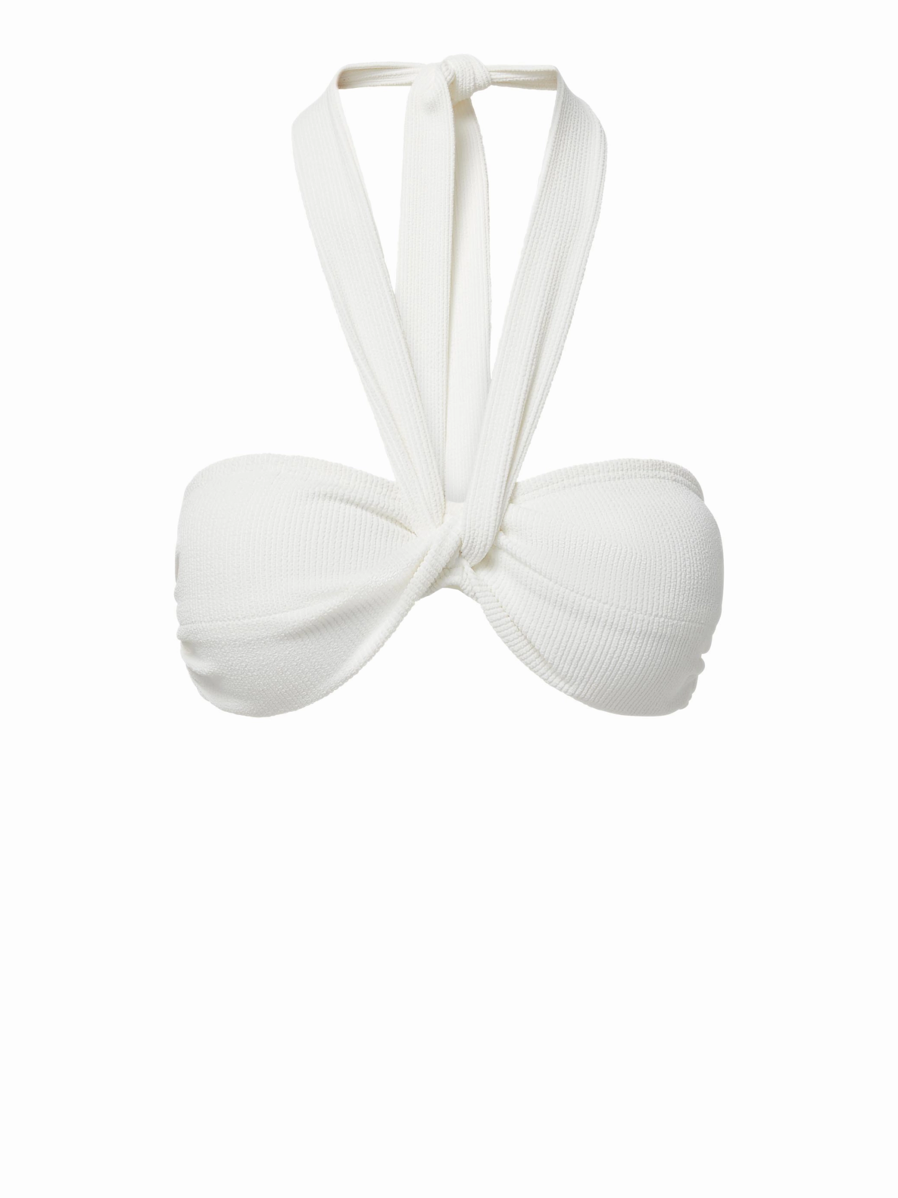 Loryn Swim Top Ivory Texture Rash Free Surface Texture