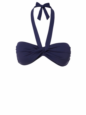 Glossy-Texture Loryn Top Navy Satin