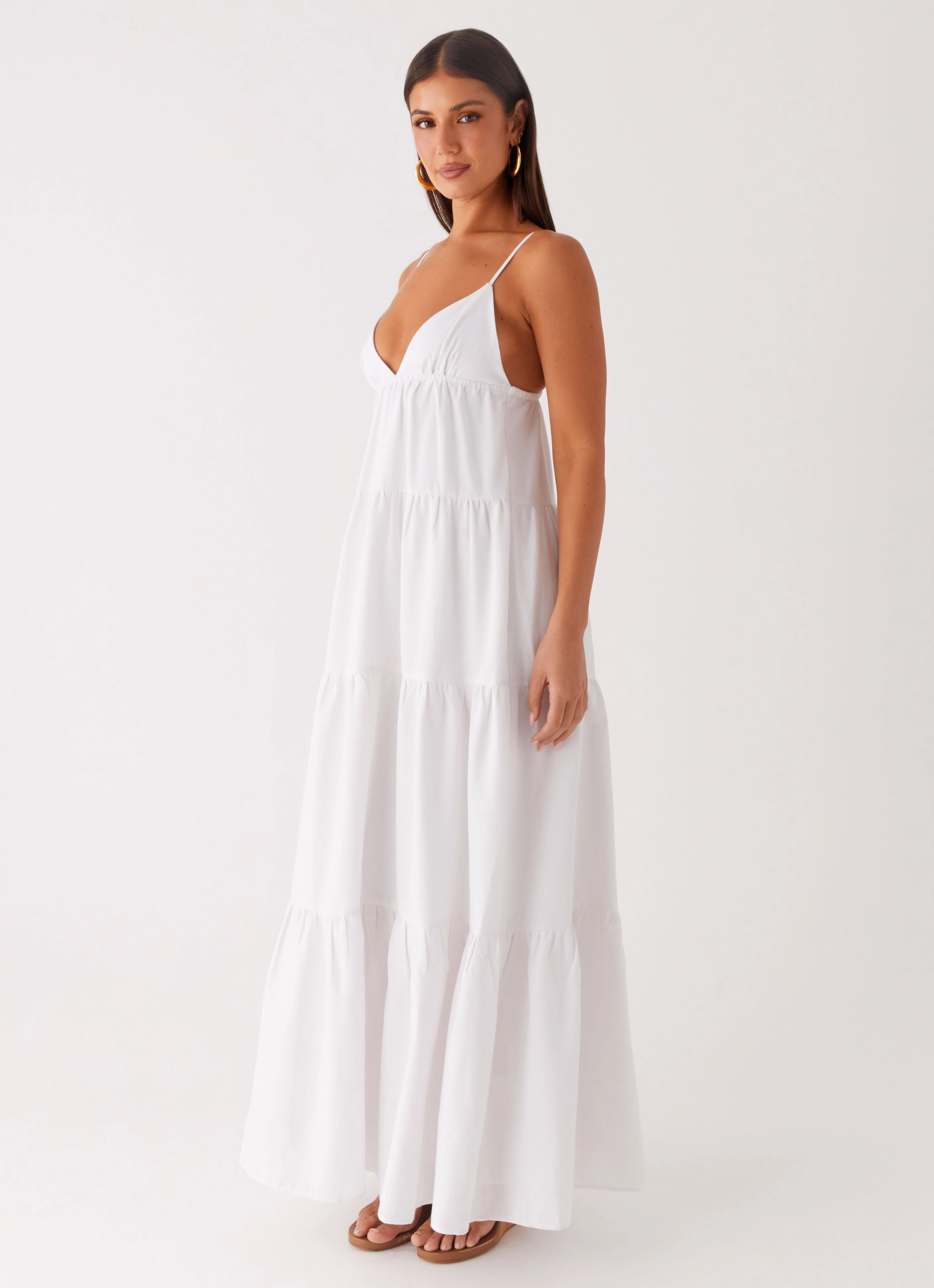 Fresh Look Formal Choice Lotty Linen Maxi Dress - White