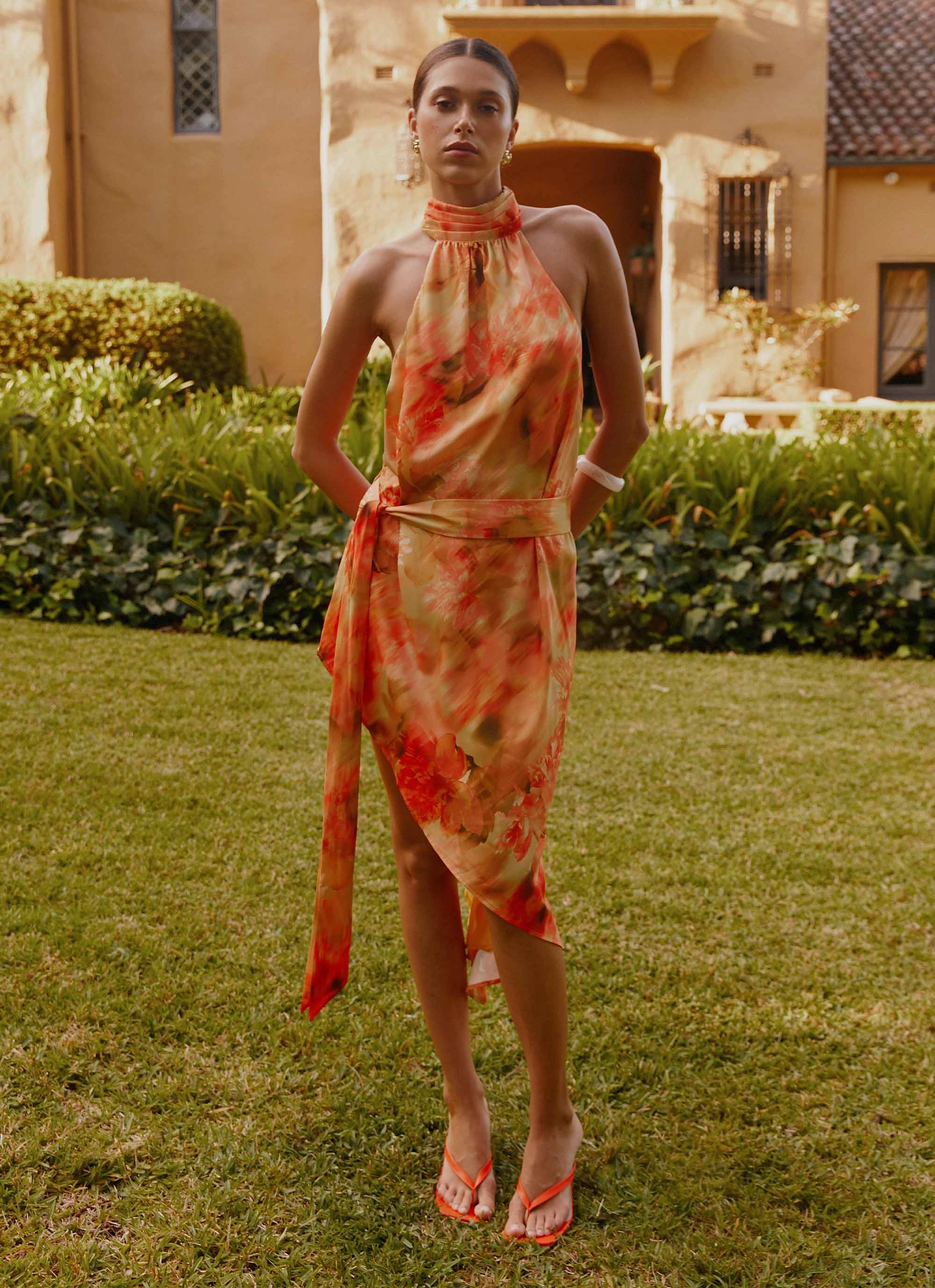 Refined Finish Lou Midi Dress - Sunset Floral