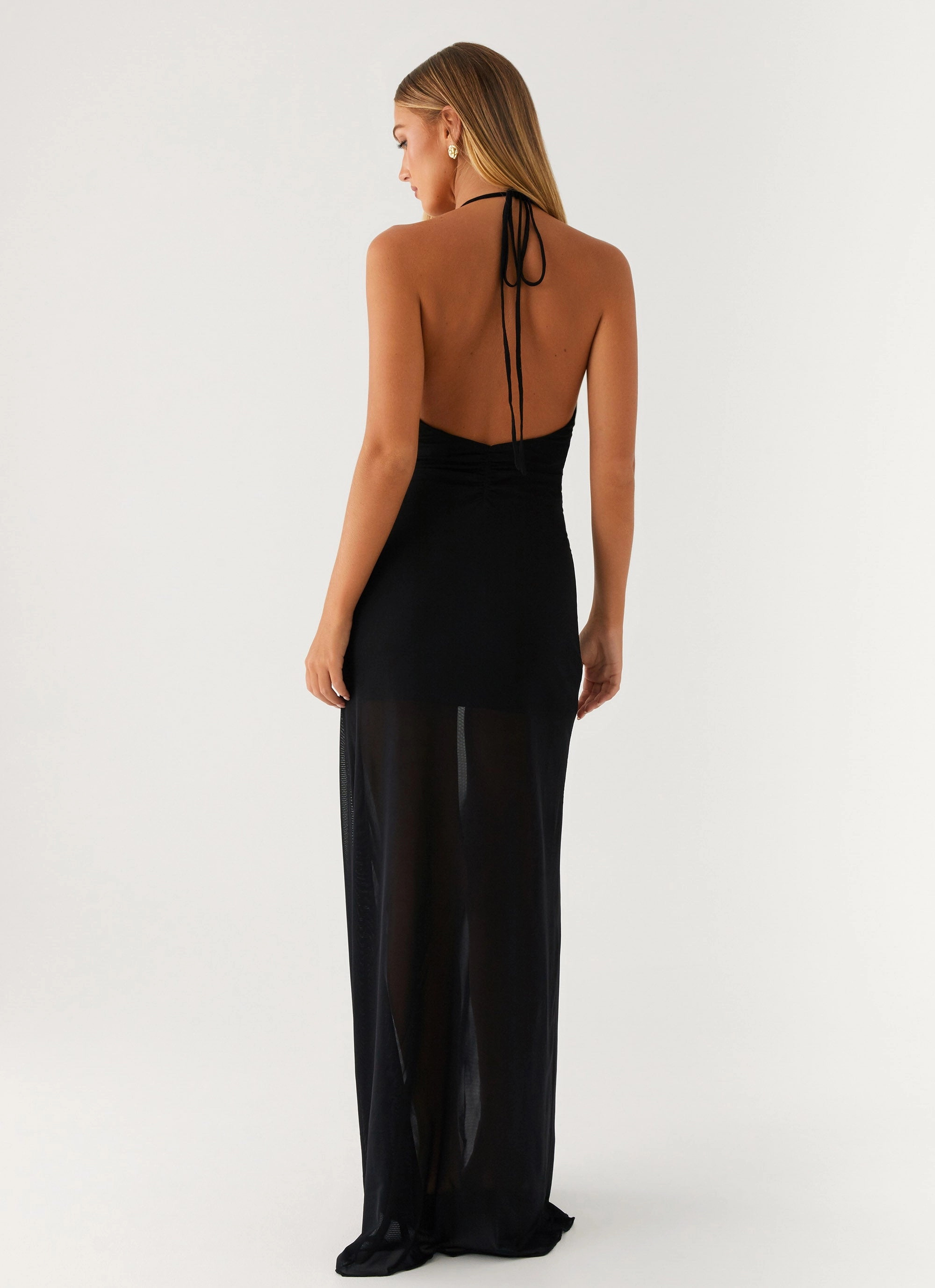 Louvre Maxi Dress - Black Clasp-Closure