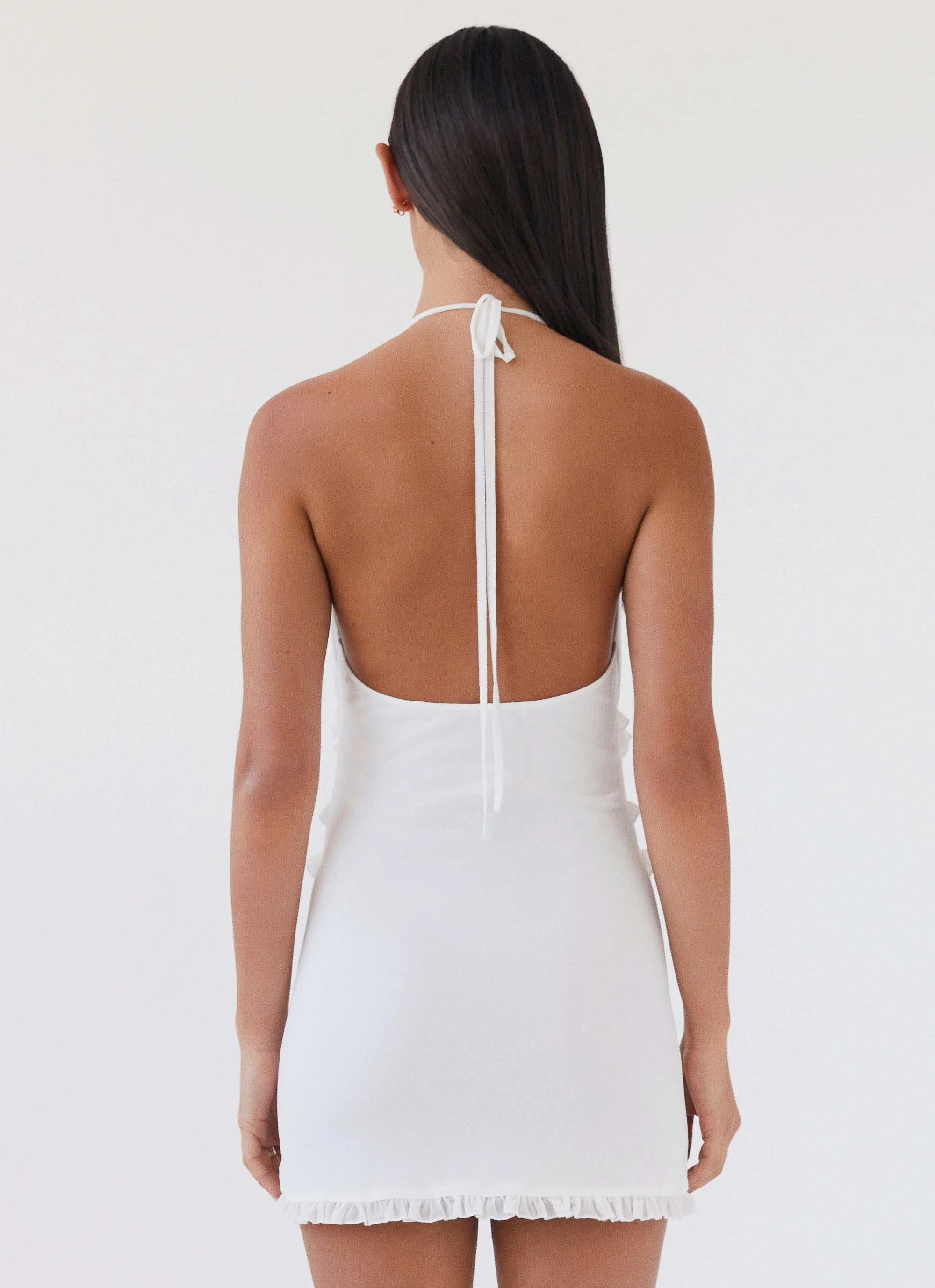 Love Exchange Ruffle Mini Dress - White Wedding Style